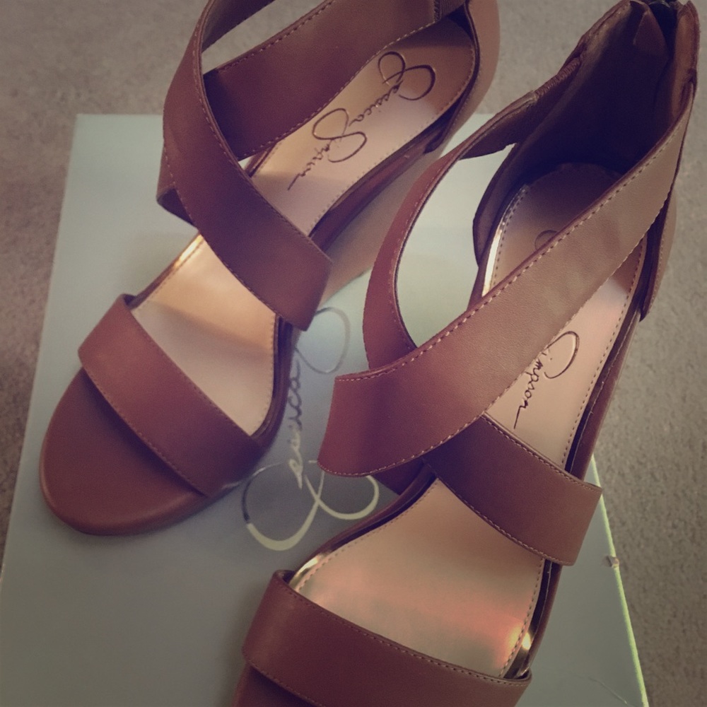 Caramel Brown Jessica Simpson Wedges